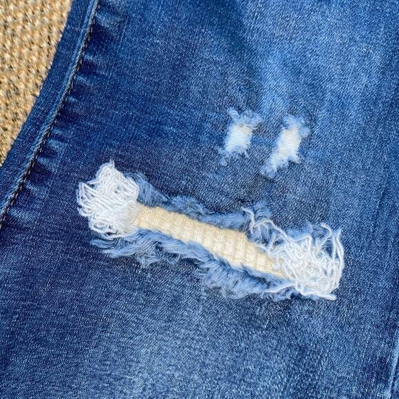 Judy Blue $79 Patch Perfect Boyfriend Thermal Patch Jeans 5 / 27” EUC - Picture 7 of 16